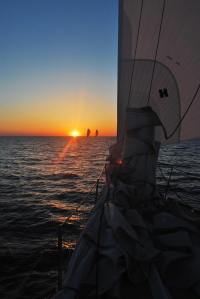A few hours into the race of the Atlantic